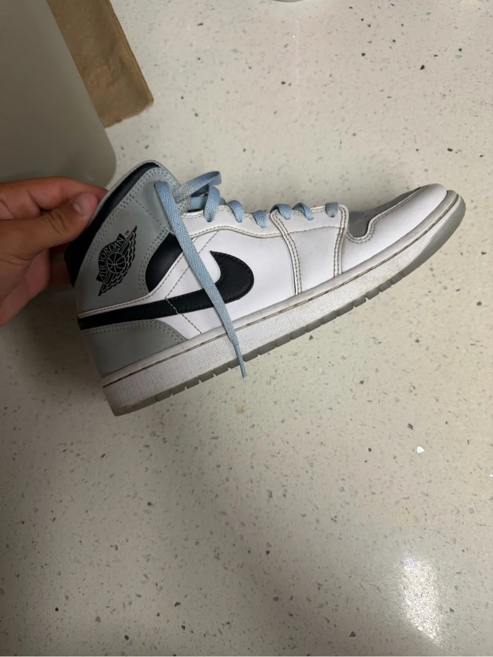 Jordan Kids' High-Top Sneakers in Light Blue, White, and Black